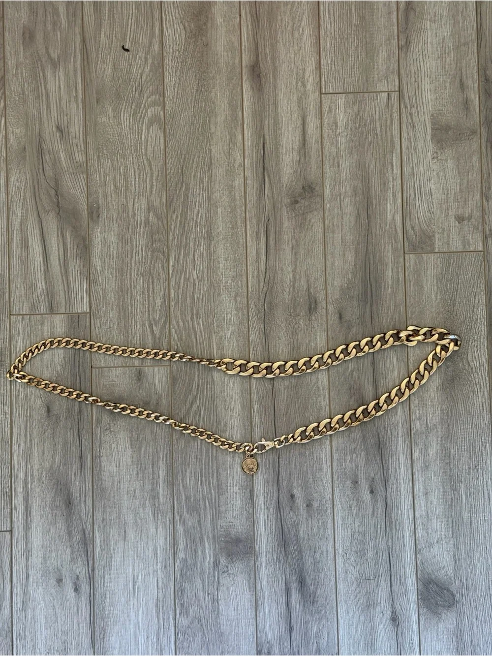 Gold Chain Belt with Medallion
